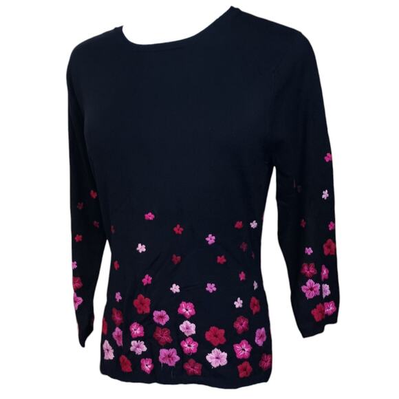 Artsy INC Sweater Top S (READ) Floral Embroidered Cottage Whimsigoth Event - Picture 2 of 8
